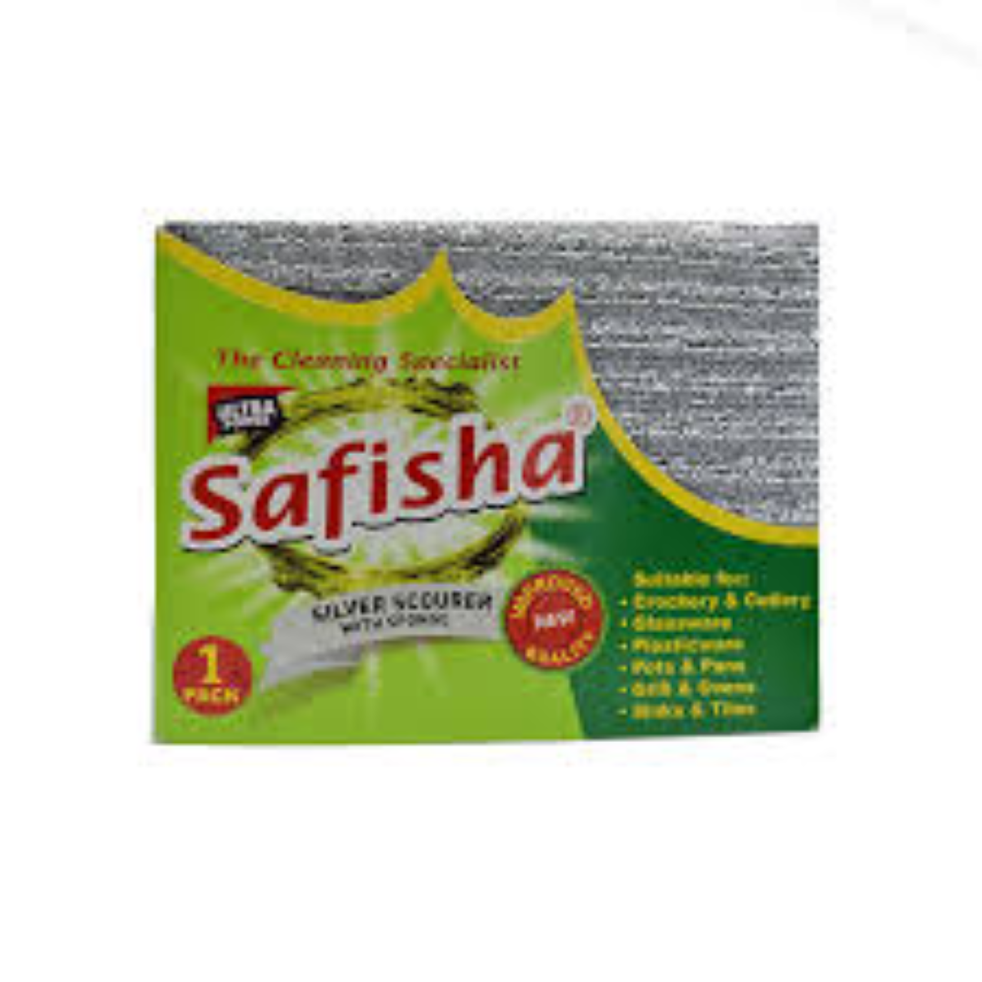 SAFISHA SCOURER WITH SPONGE SILVER